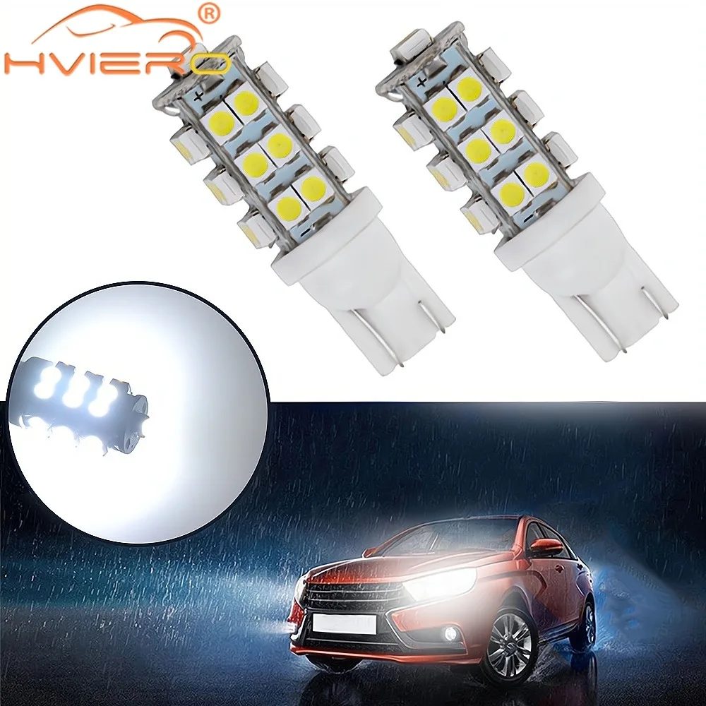 2PCS T10 3528 25smd White Red Blue Interior Lights Bulb Car Led Bulbs Tail Lantern Strobe Lamp Waterproof Fog 921 194 168 DC 12V