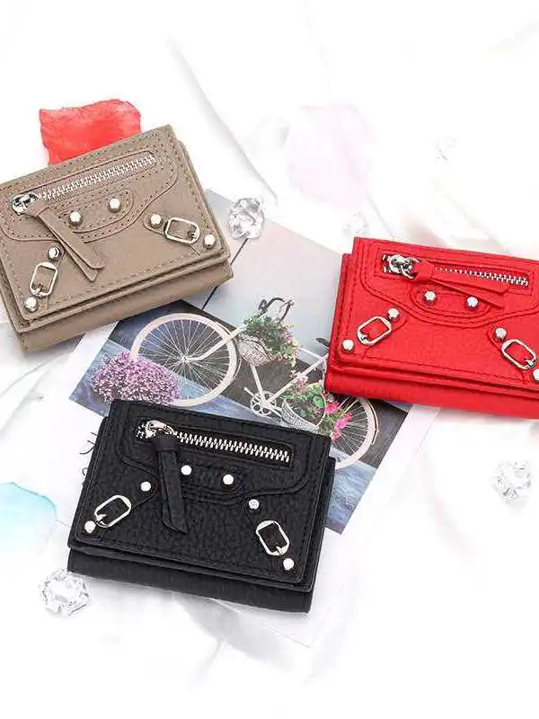 women's-leather-motorcycle-wallet-small-short-folding-wallet-smooth-surface-pure-color-bifold-wallet-female-handbag-accessory
