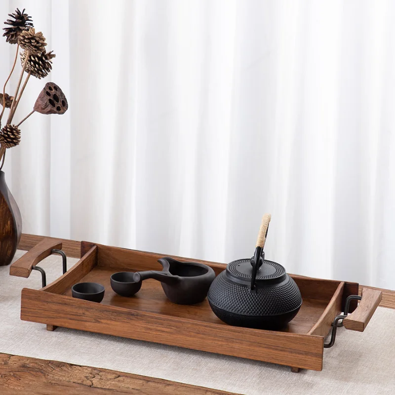 Solid Wood Rectangular Tea Tray, Vintage Storage Tray, Century Old Teak, Eco Friendly Wood Wax Oil Pure Handmade