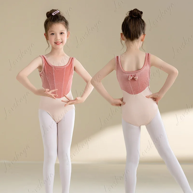 Tanz-Trainingsanzug für Kinder – einteiliger Ballett-Samt-Schmetterlingsanzug – Sommer-Eiskunstlaufanzug für chinesischen Tanz für Mädchen