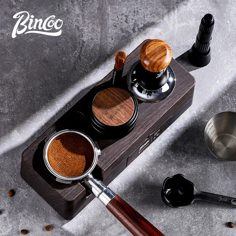 Bincoo coffee press foundation make-up seat retro espresso handle powder distributor powder press storage seat 51/58MM universal