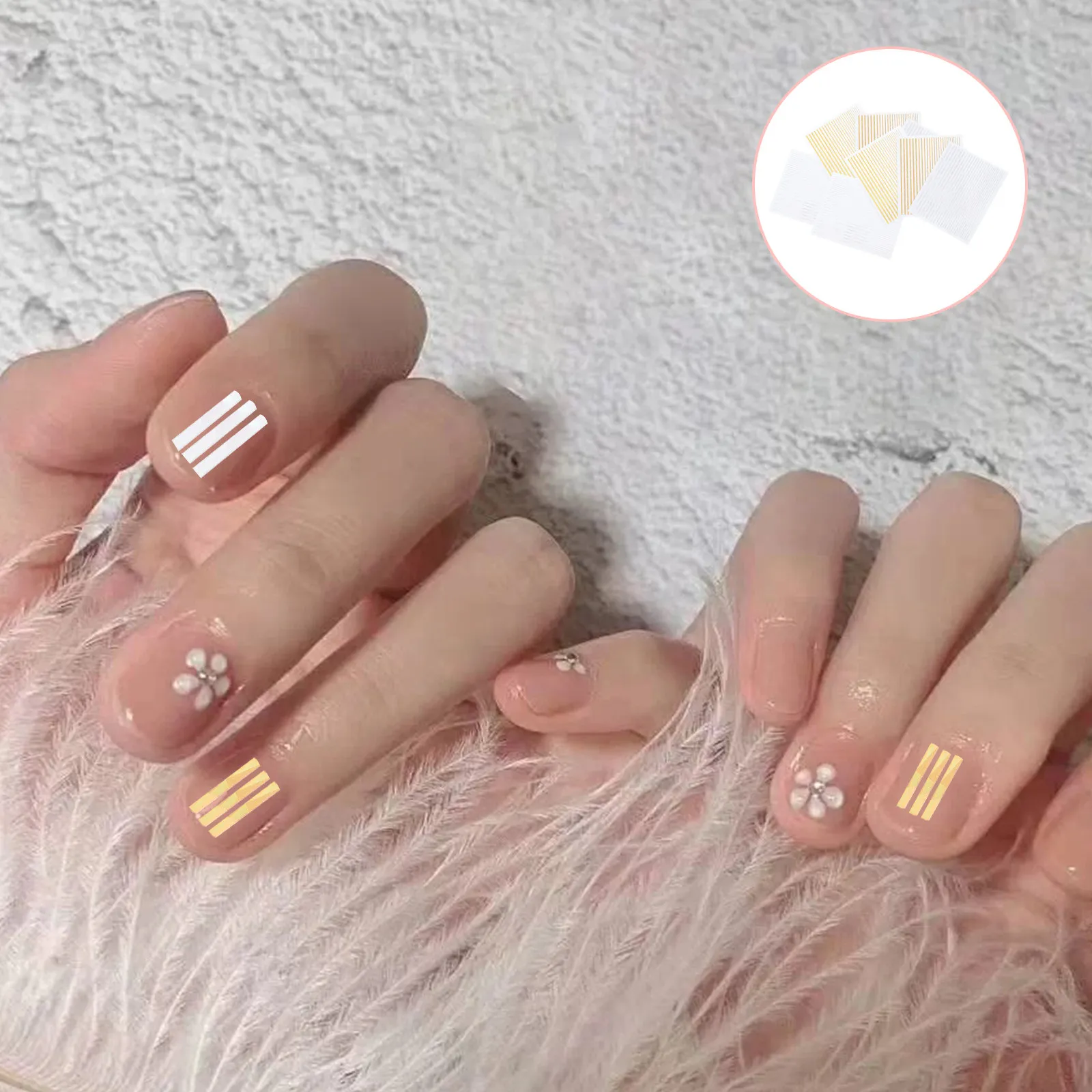 

8 шт. геометрических наклеек для ногтей, водонепроницаемые, для самостоятельного дизайна, для маникюра, декоративные, клейкие, аксессуары для ногтей, стильные, для женского и мужского маникюра