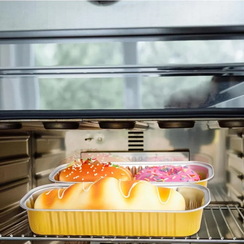 10PCS Disposable Aluminum Foil Tin Box Food Tray Container with Clear Lid Fit for Takeout Packing Kitchen Cooking Tin foil box view 4
