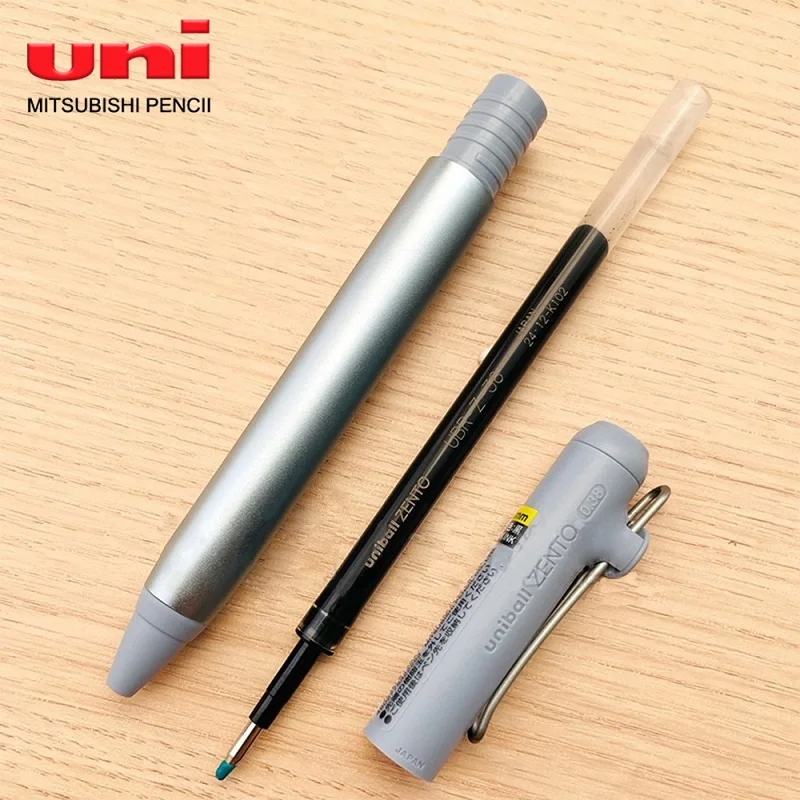 UNI Zento Press Ballpoint Pen Limited Edition Magnetic Design Gel Pen 0.38/0.5mm School Stationery Semi-Metallic Pen Holder