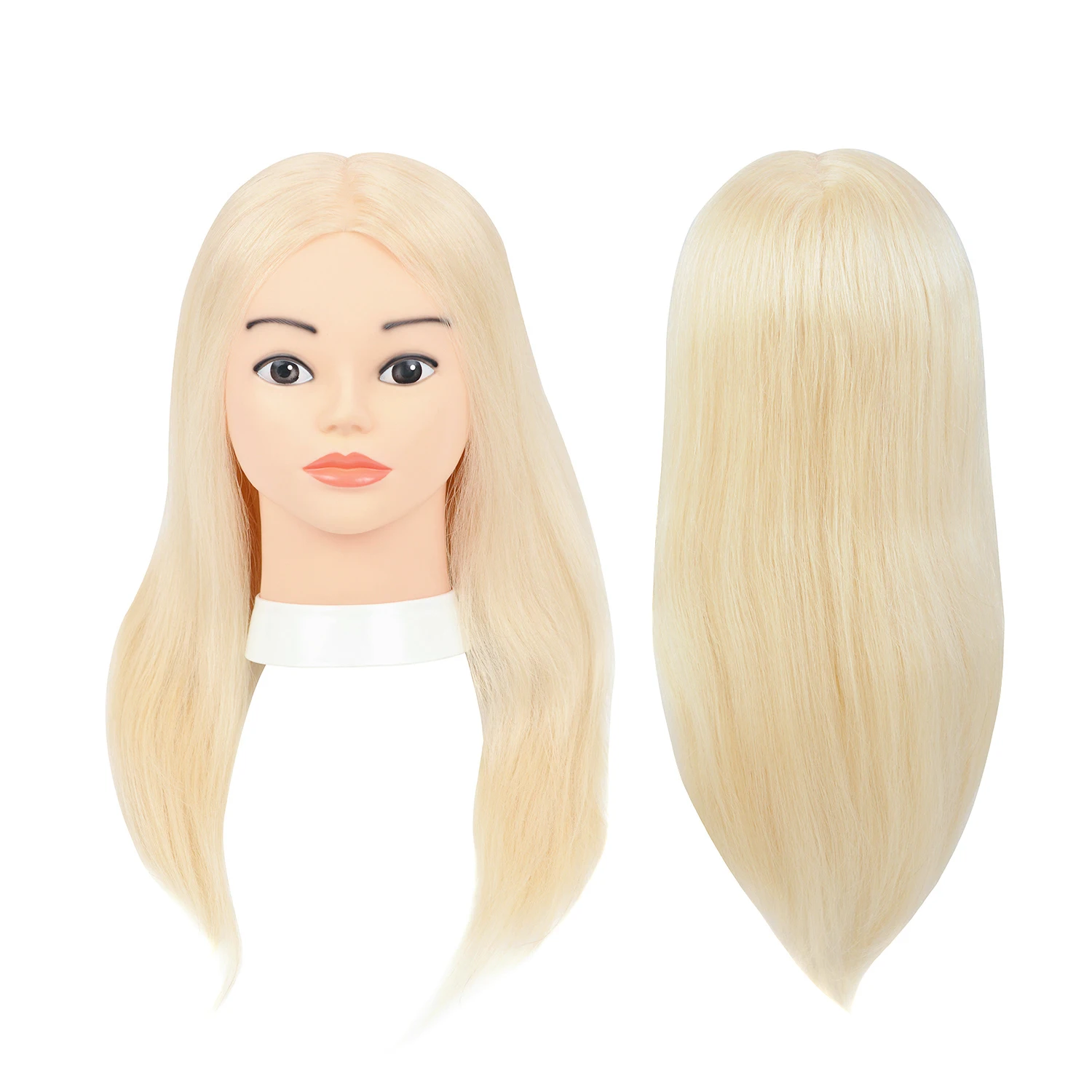 100% Human Hair Mannequin Head for Braid Trainning Professional Styling Head  to Practice Hairstyles Doll Head for Hairstyles