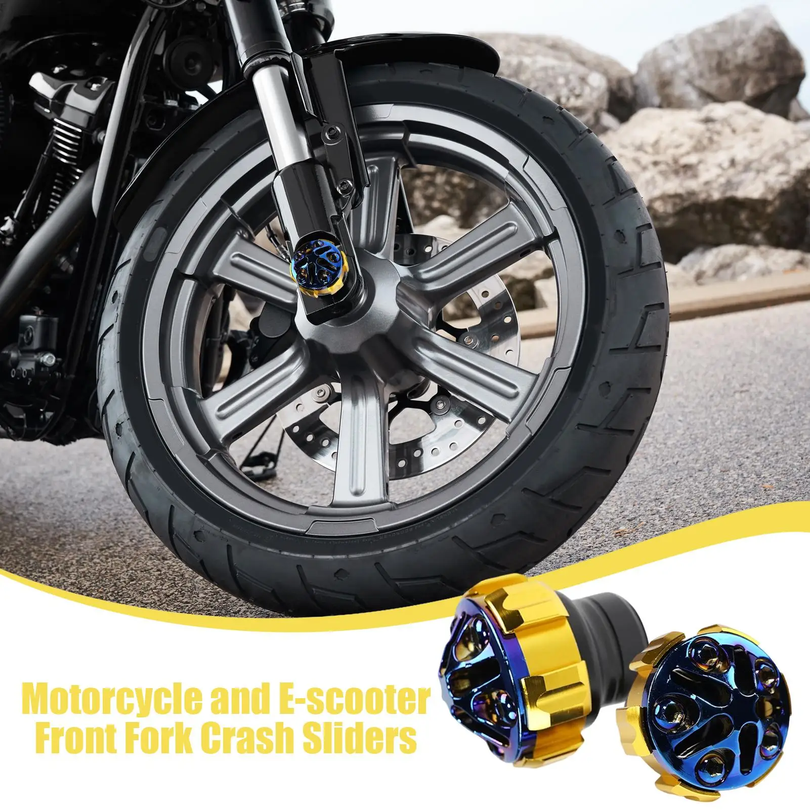Scooter Front Fork Sliders 2-Piece Anti-Fall Universal Protector Electric Bike Slider Crash Protector for Dirt Bike Motocross