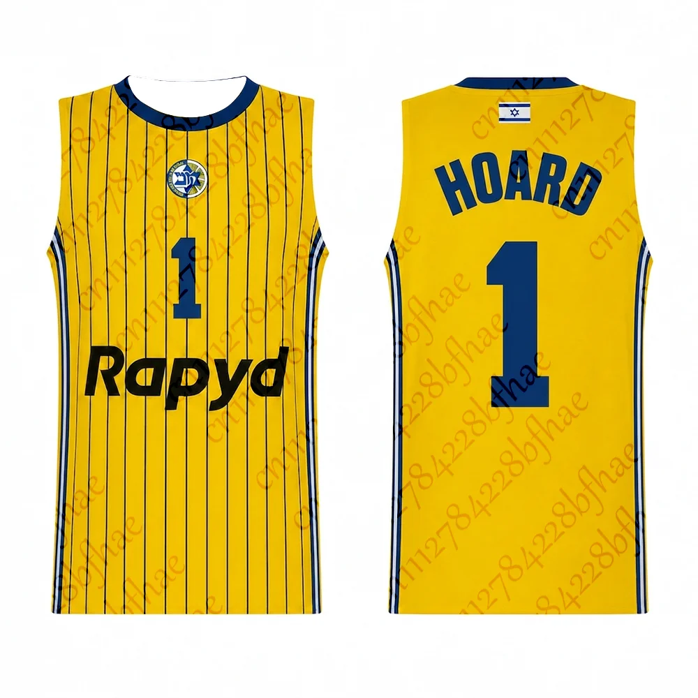 Maccabi Tel Aviv Basketball Trikot für Erwachsene, Herren und Damen, Kinder-Trainingsuniform, Neuheiten, Israelisch 25/26 – Detail 1