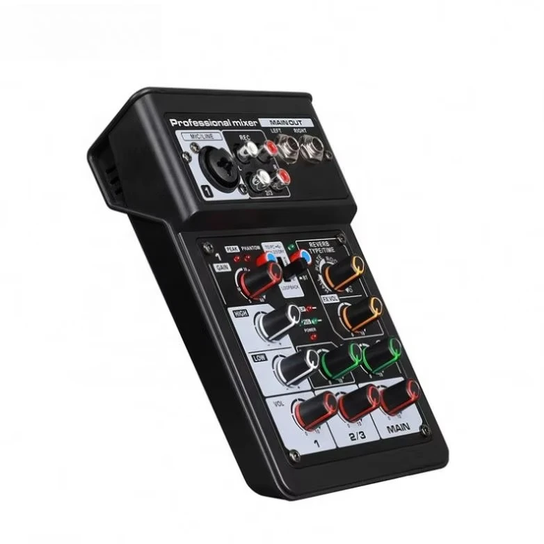 Professional Portable Mini Usb Audio Interface DJ Mixer Console Echo for Musical Instrument Microphone Recording