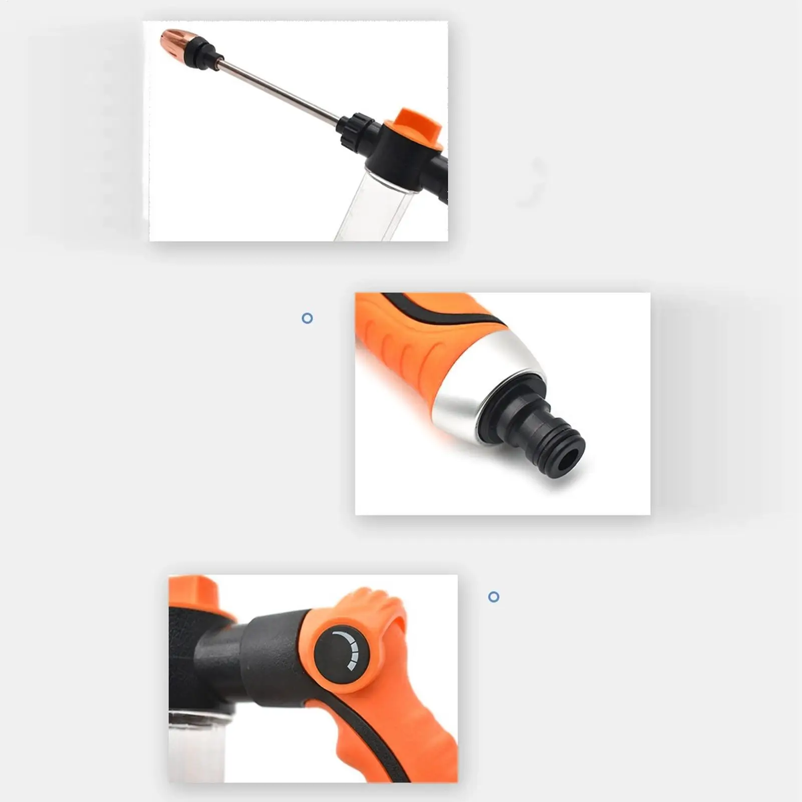 

Регулируемая мощная насадка для шланга с быстрым подключением, ручной распылитель для садового шланга, для мытья автомобилей и полива растений