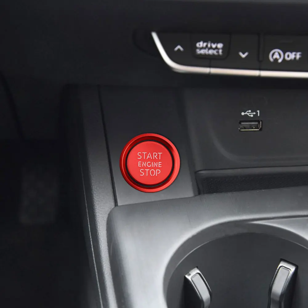 Car Stickers for Audi A5 A4 B9 Q5 A6 C7 Q7 A7 A8 Ignition Start Button Stop Button Ring Cover Sticker Aluminum Alloy 2.7/3.4CM