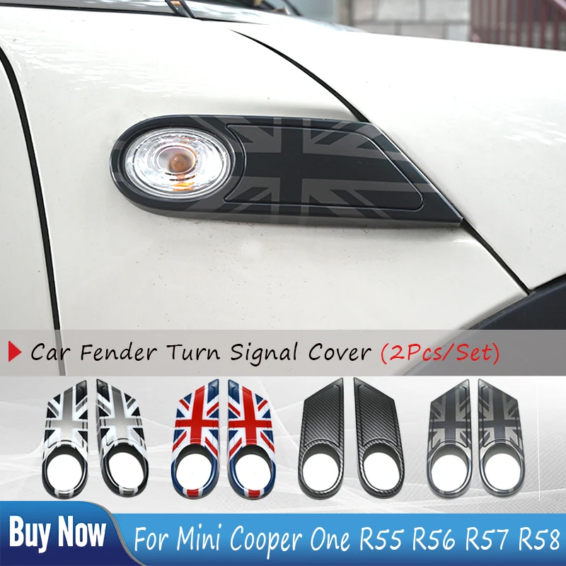 

For MINI Cooper D One R56 Clubman R55 Convertible R57 R58 The black flag Car Fender Turn Signal Exterior Light Covers Sticker