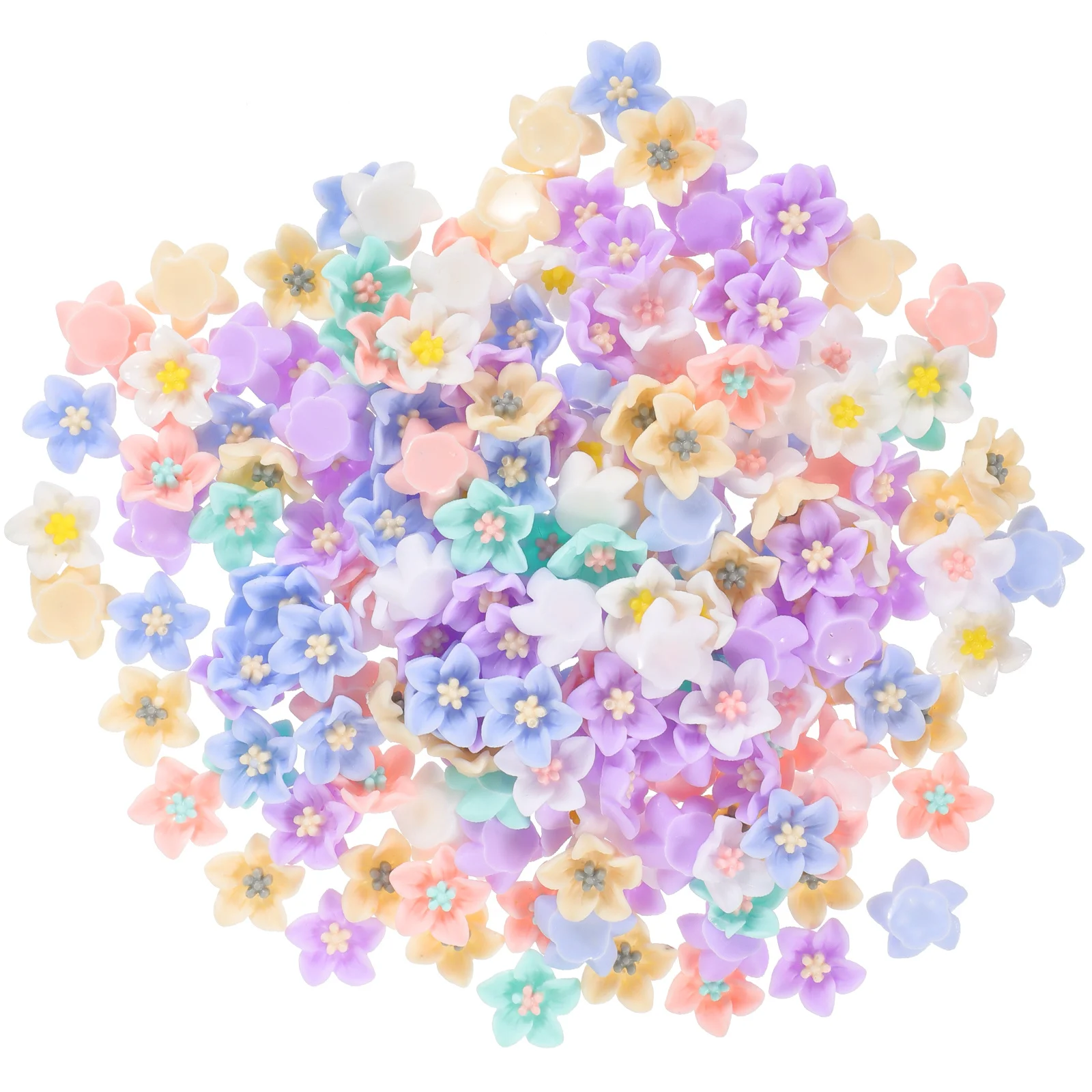 200 szt. żywicznych ozdób w kształcie kwiatów, unikalny delikatny wzór do rękodzieła DIY, akcesoria do dekoracji tekstyliów domowych, odzieży, etui na telefon, ozdoby do włosów.