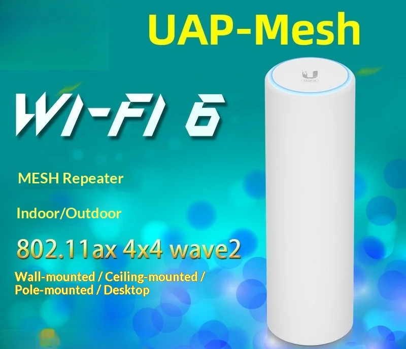 UniFi U6 Mesh WiFi 6 Dual Band 5.3G High Power Gigabit PoE IPX5 Indoor Outdoor Mesh Access Point
