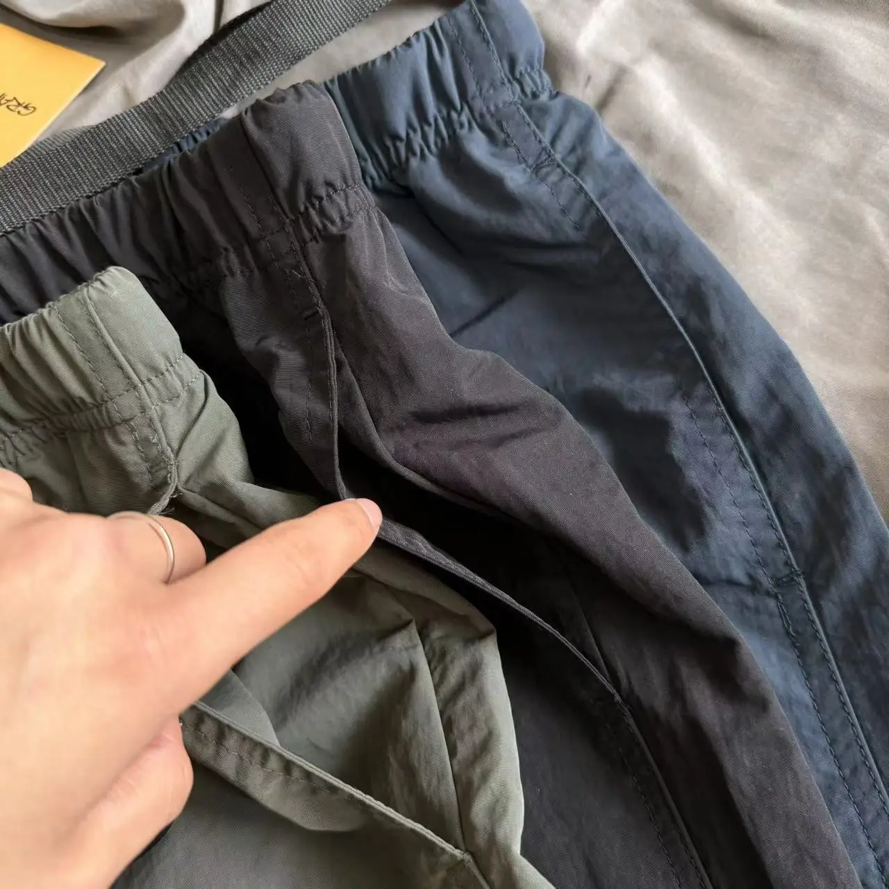 

Qui Dry Nylon Belted orts Outdoor Water Resistant Couples Sle Men's Casual Pants Straight Leg Five Inch Length Summer 2024