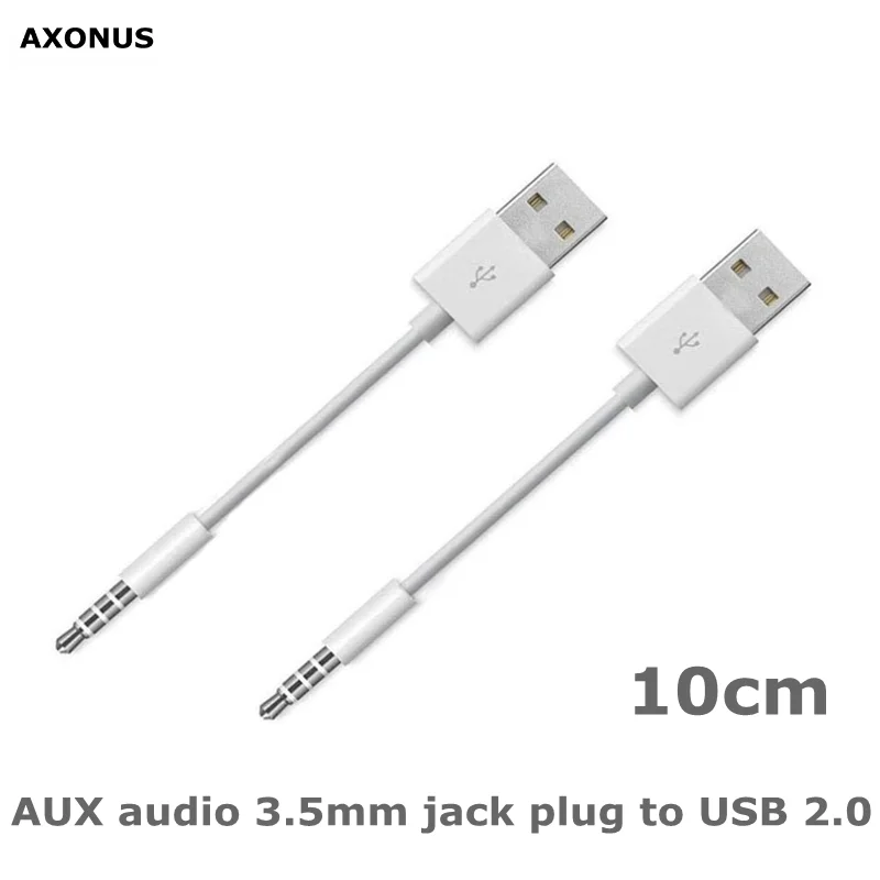AUX audio 3.5mm jack plug to USB 2.0 charger data cable M audio earphone adapter cable for iPod car MP3 MP4 mobile phone