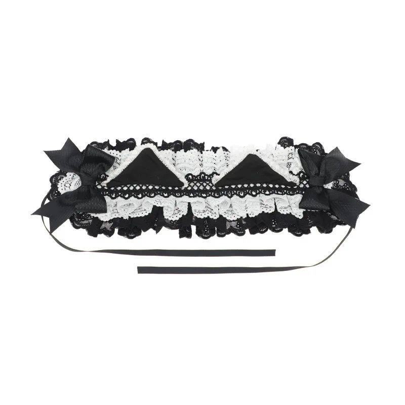 Fascia originale Caffè al latte Dolce e carino Lolita Fascia per orecchie di gatto Arco Forcina Kc Copricapo giapponese Lo Lady