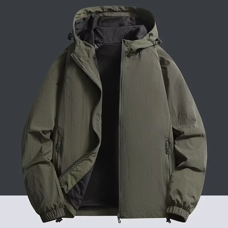 

2025 New Men's Fashion Casual Warm Outer Jackets Breathable Waterproof Windproof Coat Man Hat Detachable Oversized Overcoat