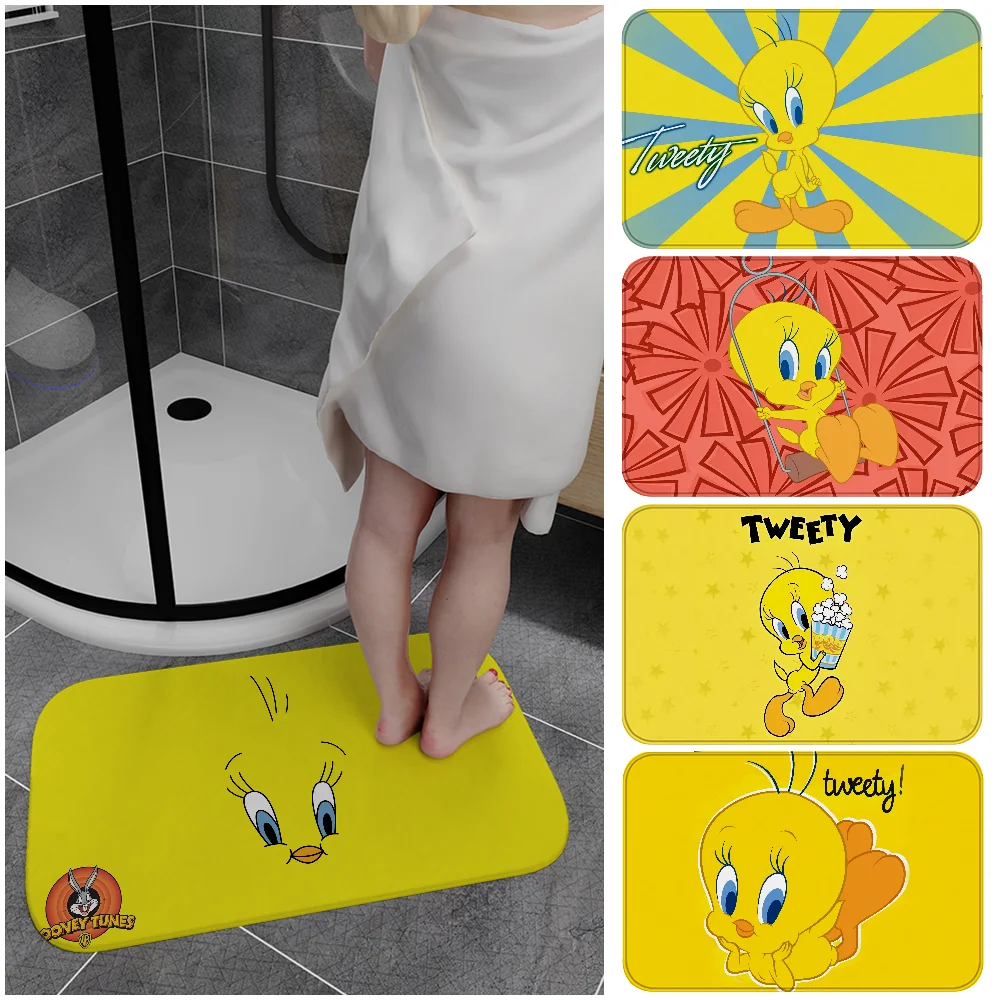 Looney Tunes T-Tweety Bird Floor Mat Kids Room Bedroom Decoration Balcony Anti-Slip Doormat Living Room Welcome Rug