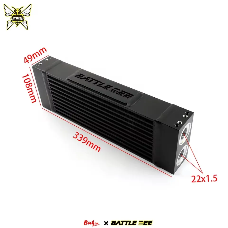 Aluminum Alloy Oil Cooler General Motors Modified 11 Rows Oil Cooler Plate Double Pass Side Outlet Parts Auto Part BBR-PRO-34011