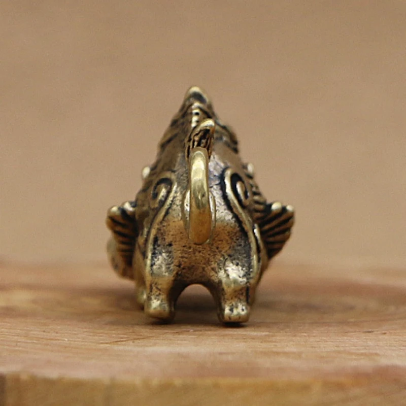 Creative Big Fang Wild Mountain Pig Brass Keychain Decorative Pendant