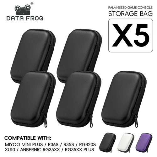 Data Frog 5 uds bolsa portátil para ANBERNIC RG35XX Plus FUND funda para R36S R35S accesorios para Miyoo mini Plus