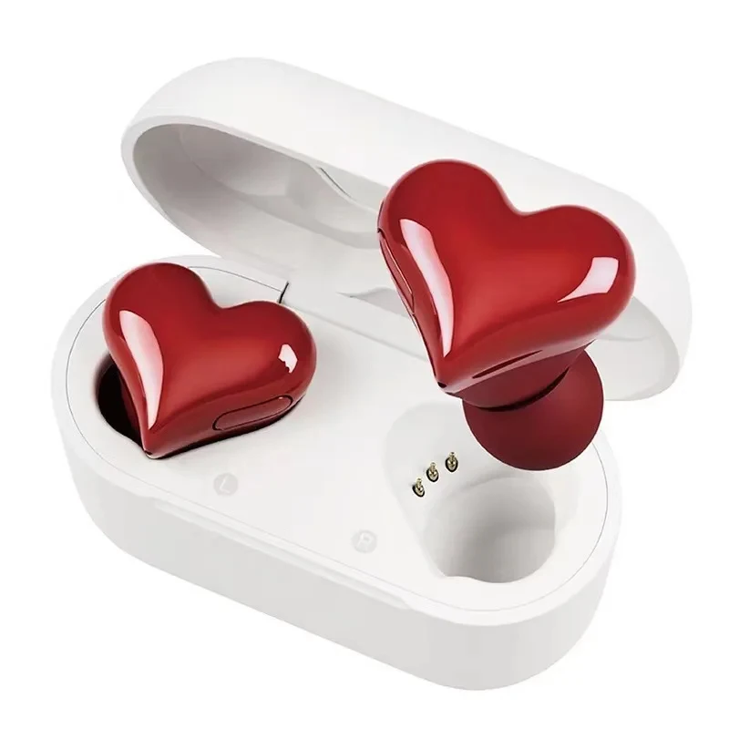 Heartbuds Wireless Earphones TWS Earbuds Bluetooth Headset Heart Buds Women Fashion Gaming Student Heart Shaped Headphones Gift