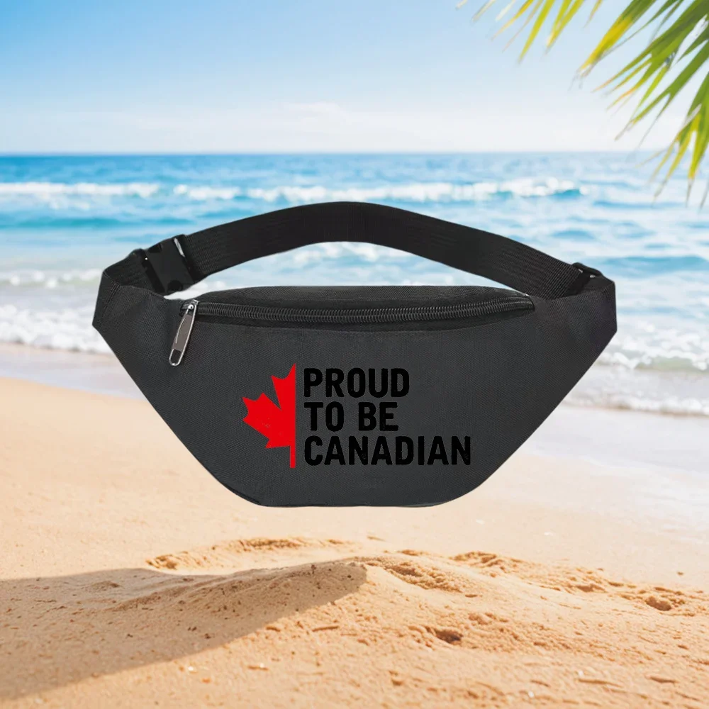 Proud To Be Canadian Maple Leaf Waist Backpack Crossbody Chest Bag Street Casual Sporty Fashionable Simple Unique Printed Design