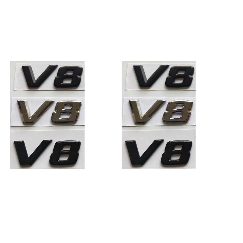 

For Mercedes Benz AMG Flat Letters V8 Fender Emblems Badges V 8 Symbols Nameplate 2pcs