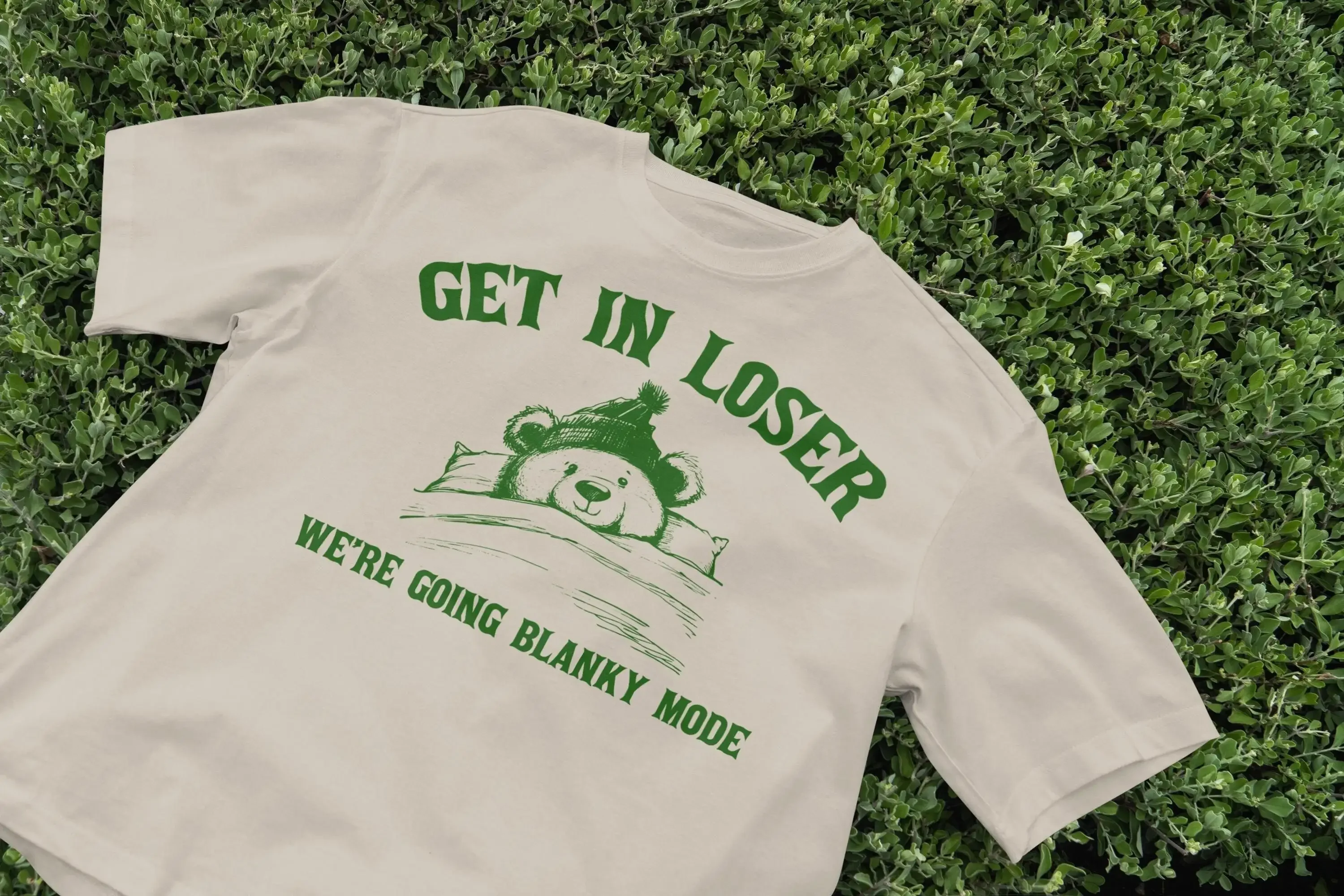 Going Blanky Mode T-Shirt, süßer Winterbär, gemütliches Oberteil, lustige Nachtwäsche, warme Decke, Retro-Stil der 90er Jahre