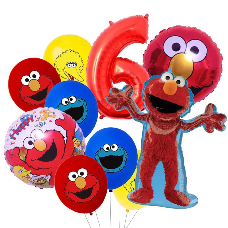 Einwegteller, Becher, Tischdecke, Ballon-Hintergrund, Geburtstagsparty-Geschenke, Sesam-Cartoon-Straßen-Geburtstagsparty-Dekorationszubehör – Detail 40