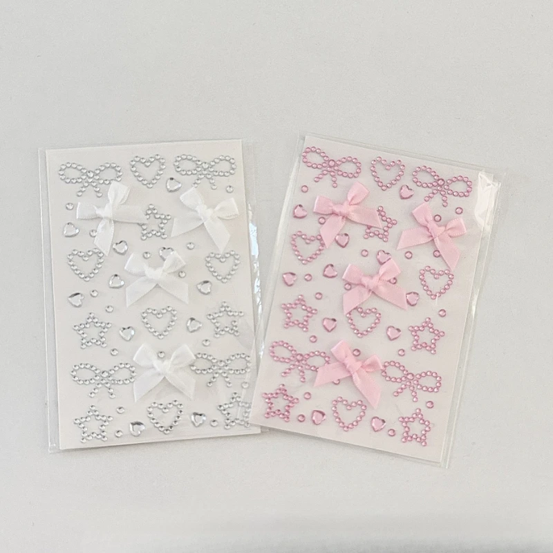 Silver Rhinestone Face Decor Stickers, 3D Star & Heart Shape Gem Stickers, Stereo Sparkly Ornament For Makeup DIY Decoration view 3