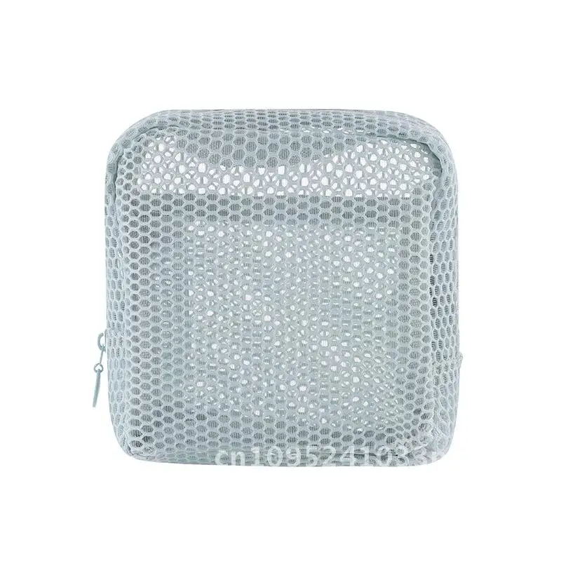 

Large Capacity Portable Mesh Cosmetic Bag Transparent Lipstick Storage Sanitary Cotton Bag Japanese Style Travel Organizer