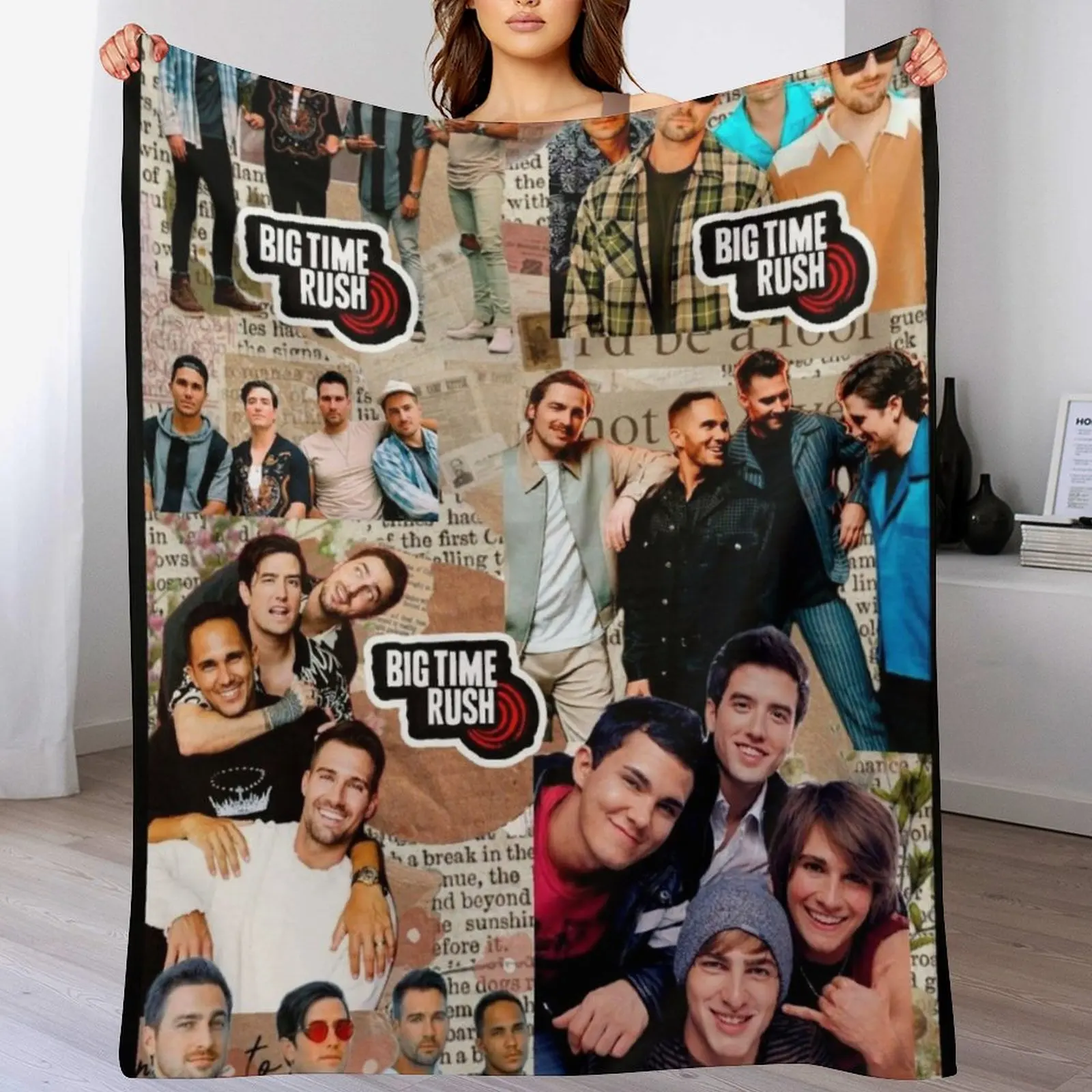 

Big Time Rush Eras Tour Throw Blanket bed plaid Bed linens Flannel Blankets