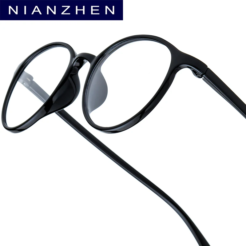 NIANZHEN TR90 Eyeglasses Frame Women Oval Brand Design Glasses Men Ultralight-Weight Retro Vintage Eyewear Spectacles 7122