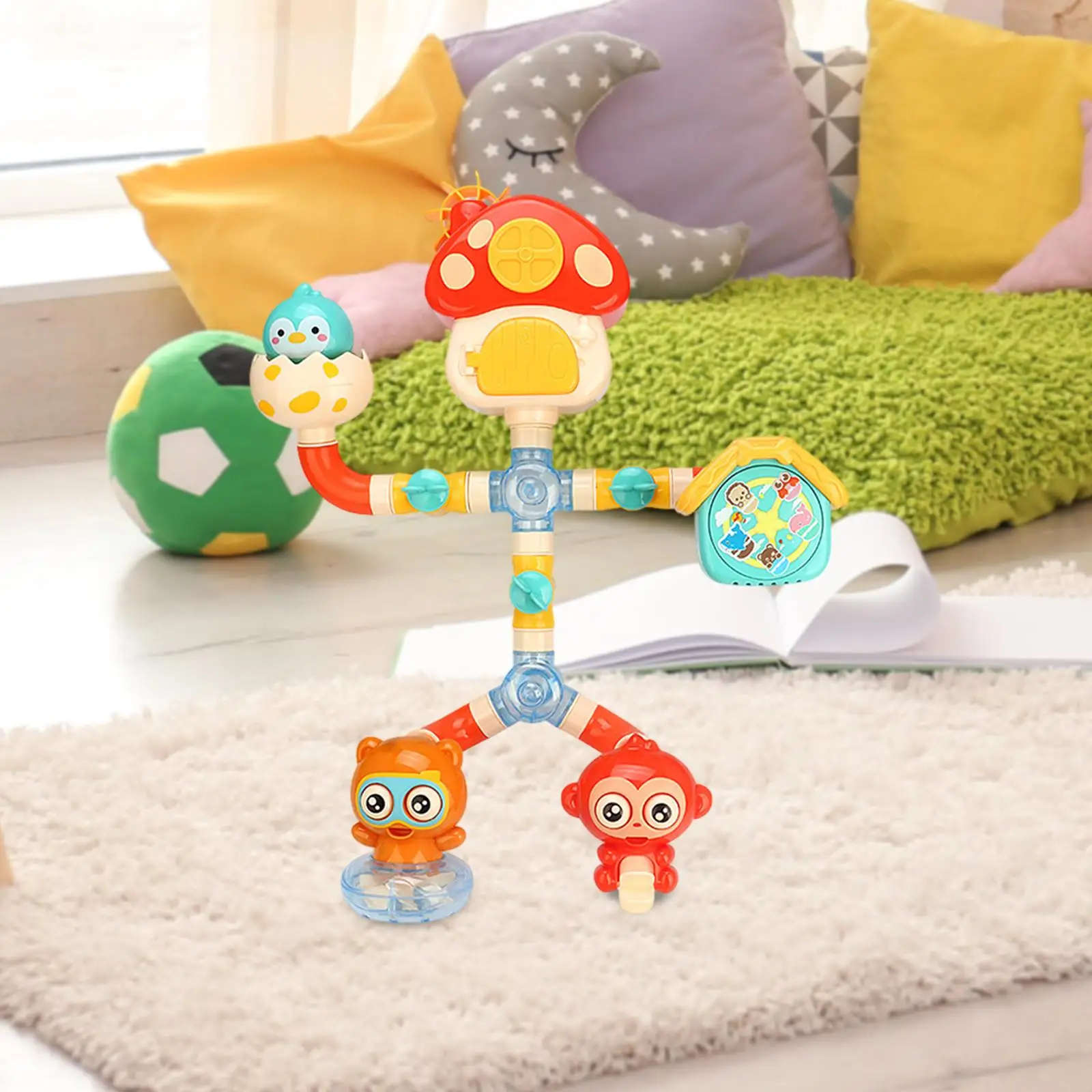 Tubos de tubulação multicoloridos, brinquedo de banho diy, organizador de banheira de bebê, conjunto para crianças, acessórios de jogo de água, idades 2 3 4 5