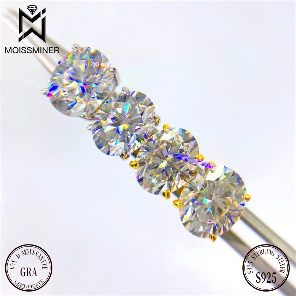 

Ellipse Moissanite Diamond Earrings For Women Ear Studs Men High-End Jewelry Pass Tester Free Shipping