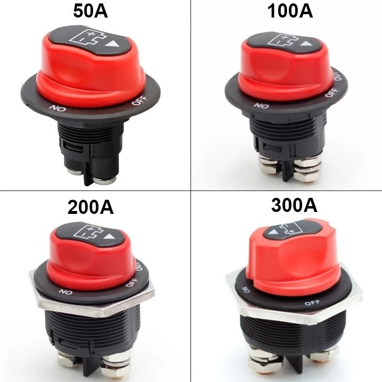DC 12V 50A 100A 200A 300A Car Rally Battery Switch Disconnecter Power Isolator Cut Off Switch Kit For Truck Car Motorcycle Boat