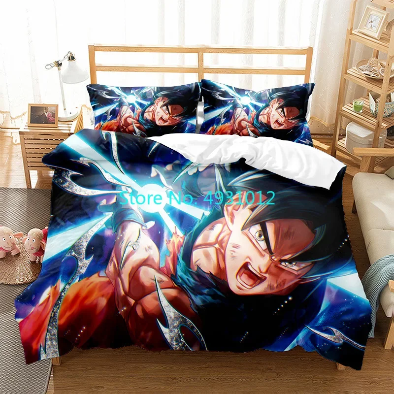 Anime Japanese Dragon Ball Boys Child Bedding Set Pillowcase Decor Bedclothes 3D Print Kids Boy Girl Quilt Duvet Cover Gift