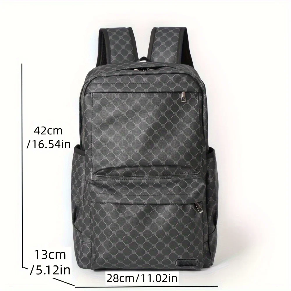 Large-capacity Travel Bags PU Leather Backpack Male Schoolbag Luxury Floral Print Backpack Men Fashion Design Men\'s Backpacks