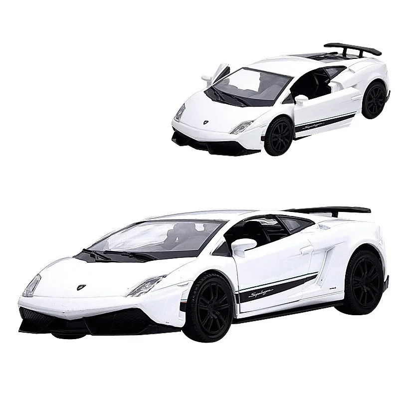 1:36 Lamborghini LP570-4 Model samochodu sportowego Diecast Scale Alloy Metal Pull Back Zabawki prezentowe dla dzieci F34