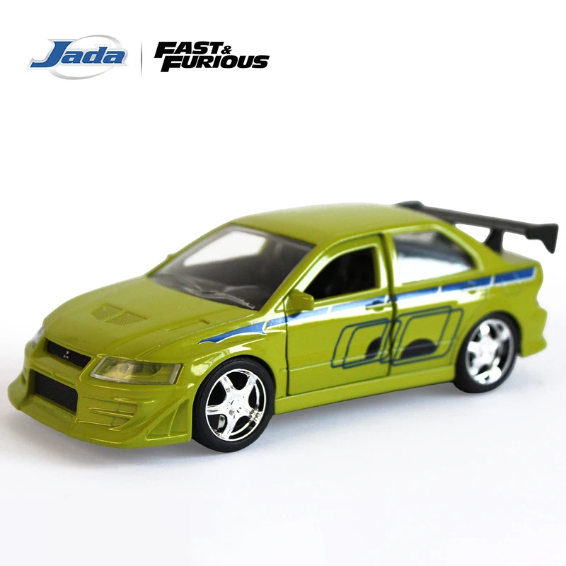 JADA - Modelo a Escala 1:32 de Metal Fundido a Presión del Vehículo Mitsubishi Lancer Evolution VII de Fast & Furious 2002 con Puertas y Capó que se Abren, JD99789