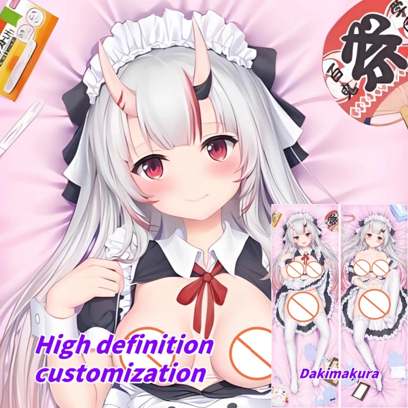 

Dakimakura Anime Pillow Case Hololive Nakiri Ayame Double-sided Print Of Life-size Body Pillowcase Gifts Can be Customized