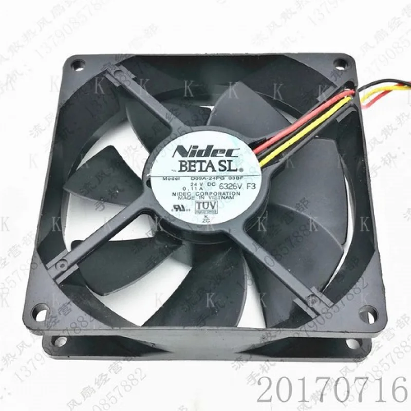 

C FOR Nidec D09A-24PG 03BF 9025 DC24V 0.11A 9CM Inverter Cooling Fan