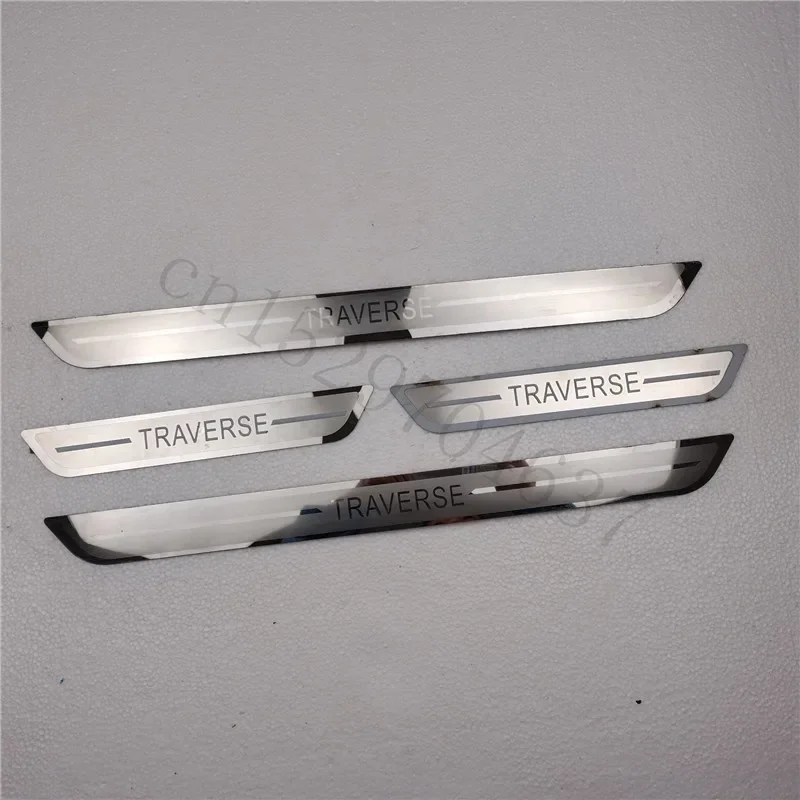 For Chevrolet TRAVERSE stainless steel Ultra-thin car Welcome pedal threshold guard plate Anti-scratch car accessories