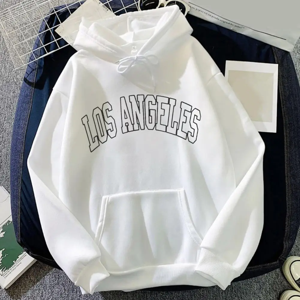 Men Women Los Angeles U.S.A City Hoodies Fashion Letter Printed Sweatshirts Loose Casual Harajuku Hooded Pullover Sportwear