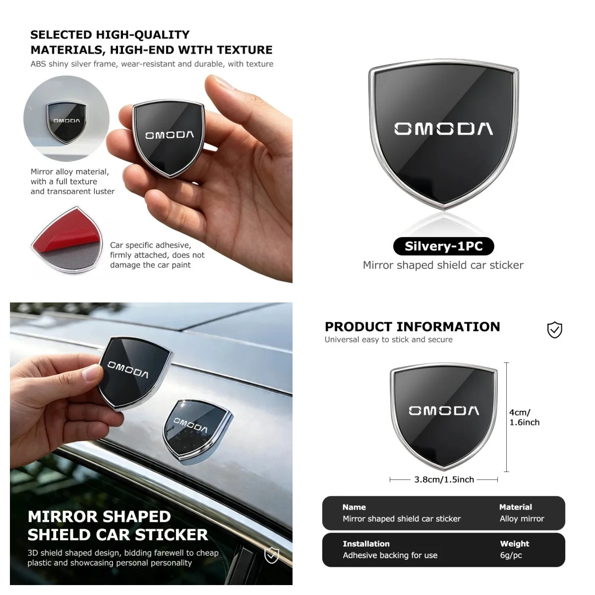 3D Stereo Alloy Shield Emblem Decorative Sticker For Chery Omoda 5 Tiggo 8 Tiggo 7 Pro Jaecoo J7 J8 Jetour Car Exterior Trim Sup