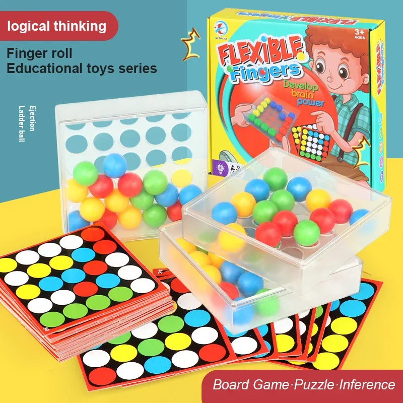 Montessori Flexible Finger Board Fingers Rolling Ball Palm Treasure Puzzle Toys Flexible Finger Chessboard Fingers Rolling Game