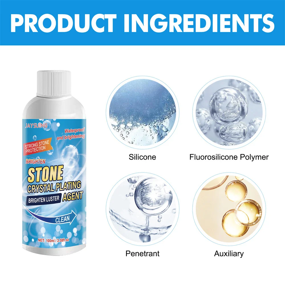 Crystal Plating Agent For Stone Stone Scratch Repair Clean Stains Anti-oil And Anti-fouling Whitening And Antiseptic Brightener