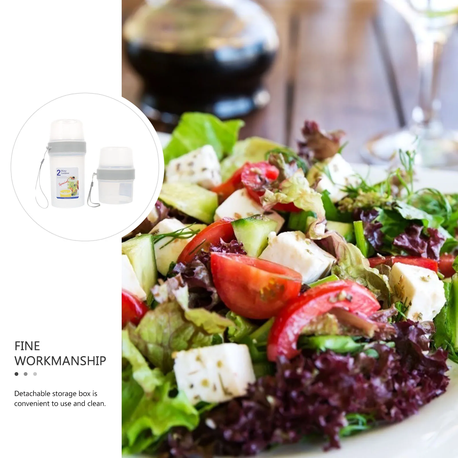 

2Pcs Double Layer Food Storage Box Premium Sealing Lunch Box Portable Fresh-Keeping Container for Home Work School Picnic