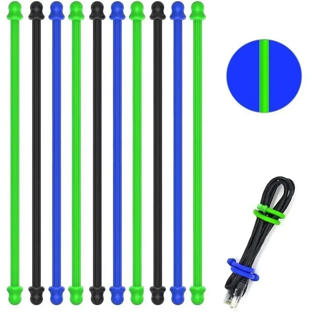 Replacement Straps Rubber Twist Ties Organizing 8 inch Silicone Ties Reusable Rubber Tie